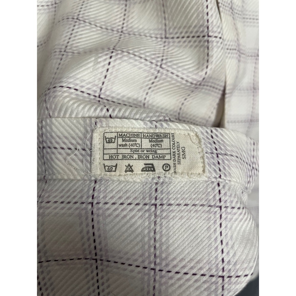 Thomas Pink Mens Cream Royal Twill Grid Check French Cuff Dress Shirt Sz 15 33.5 - Picture 5 of 10